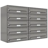 AL Briefkastensysteme Premium Briefkasten Aluminiumgrau RAL 9007