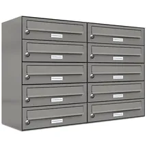 AL Briefkastensysteme Premium Briefkasten Aluminiumgrau RAL 9007