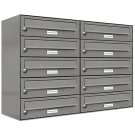 AL Briefkastensysteme Premium Briefkasten Aluminiumgrau RAL 9007