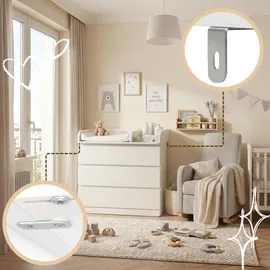 comfortcove Wickelaufsatz Wickeltisch Kommode Weiß Matratze 50 cm mit Ablage 80x70 Universal für MALM HEMNES Baby Wickelkommode - Weiß