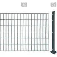 Arvotec Doppelstabmattenzaun EASY 123 zum Aufschrauben, (Set, 13-St), Zaunhöhe 123 cm, Zaunlänge 2 - 60 m grau 12 m x 123 cm