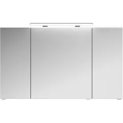 Badezimmerspiegelschrank SAPHIR "Serie 4010 Badezimmer-Spiegelschrank inkl. LED-Aufsatzleuchte", weiß (weiß glanz), B:120cm H:73,8cm T:17cm, Spanplatte, Schränke, Badschrank 120 cm breit, 3 Türen, 6 Glas-Einlegeböden, inkl Türdämpfer