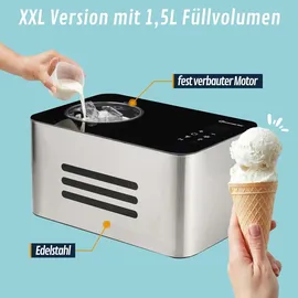 sommertal Eismaschine 3-in-1 Schwarz 1,5l