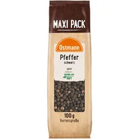 Ostmann Gewürze - Schwarze Pfefferkörner ganz | Ungemahlener Pfeffer, ideal für die Pfeffermühle oder für pikante Saucen | 100 g im Vorteilspack