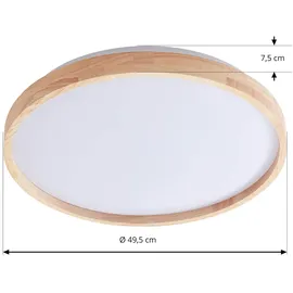 LINDBY Mirren 1 flammig rund Holz hellbraun