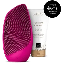 Geske Sonic Thermo Facial Brush | 6 in 1 | Farbe: Magenta + Gratis Kosmetik Gesichtspflegesets  