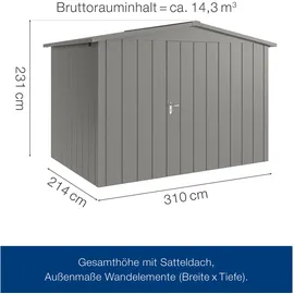 hörmann stauraumsysteme Juno Gerätehaus 3,10 x 2,14 m Grau