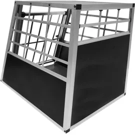 MonsterShop Auto Hundetransportbox große Einzelbox Hundebox Transportbox Gitterbox Fahrzeugbox Kofferraumbox Katzen Hunde Aluminium Trapez