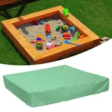 Planenabdeckung, Sandkastenabdeckung, quadratische Poolabdeckung für Kinder, Sandkasten, wasserdichte Abdeckung für Garten, Hinterhof(Green 200 x 200 x 20cm)