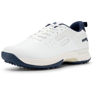 FitVille Golfschuhe Herren Extra Weit Atmungsaktiv Golf Sportschuhe mit Schnürung Breit Herren-Golfschuh Weiß Dunkelblau 49 EU X-Weit - 49 EU X-Weit