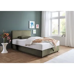 Bett "Corinna", grün, B:122cm H:97cm L:210cm, ATLANTIC HOME COLLECTION, Betten, Boxbett inkl. Stauraum, Cord, erhältlich in unterschiedlichen Breiten