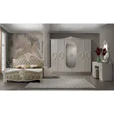 Schlafzimmer Set Nora in Weiß / Beige Barock design - 160x200
