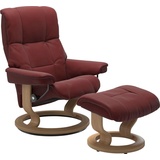 Stressless Relaxsessel STRESSLESS Mayfair Sessel Gr. Leder PALOMA, Classic Base Eiche, Relaxfunktion-Drehfunktion-PlusTMSystem-Gleitsystem, B/H/T: 88 cm x 102 cm x 77 cm, rot (cherry paloma) Lesesessel und Relaxsessel