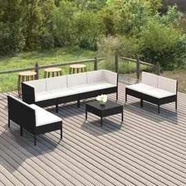 vidaXL Garten-Lounge-Set 9-tlg. schwarz