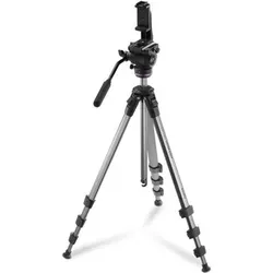 Hama Dreibeinstativ PRO Move 160 2D+, Videostativ für Kamera und Handy, 160cm