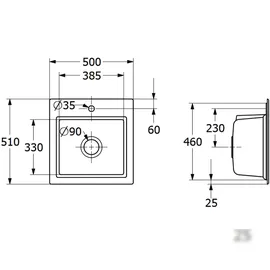 Villeroy & Boch Subway Style 50 S rechts Steam mit Handbetätigung