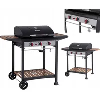 Yato Gasgrill 9kW, 3 Brenner, Stahl 122 x 57