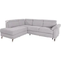 sit&more Ecksofa SIT & MORE "Arngast L-Form", silber, B:245cm H:84cm T:194cm, Sofas, Ecksofa, inklusive Kopfteilverstellung und Federkern