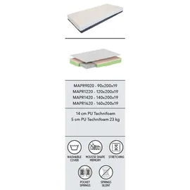 Vipack Taschenfederkernmatratze Premium 120 x 200 cm H3