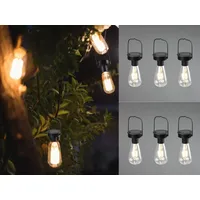 MeineWunschleuchte Cooles Solar LED Hängeleuchte Birne 6er SET zum