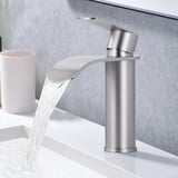 ARCORA Wasserhahn Bad, Hochdruck Waschtischarmatur wenig Lärm aus Edelstahl Einhandmischer Wasserfall Waschbeckenarmatur Armatur Waschbecken, Gebürstetes Nickel