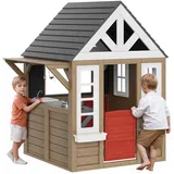 Vevor Holzspielhaus Kinderspielhaus, Gartenhaus für Kinder ab 2 Jahren, Gartenspiele-Hütte, Spielhaus aus Zedernholz im Landhausstil mit Tür,