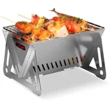 CLOPAE Camping Grill Klappgrill, Holzkohlegrill Picknickgrill Edelstahl Portable Campinggrill Abnehmbare BBQ Grills für Outdoor Garten Party Picknick Für 1-2 Personen(21 * 16 * 12cm)