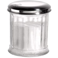 APS Zuckerdosierer, mit Dosierklappe, Edelstahl/Glas, Vorratsbehälter, Weiss