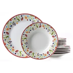 Tafelservice RITZENHOFF & BREKER "Teller Set, Geschirr-Set", bunt (weiß, bunt), 12 tlg., Porzellan, Geschirr-Sets, 12 Teile, für 6 Personen