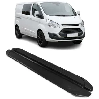 Omac Kfz-Schmutzfänger Seitenschweller für Ford Transit Custom 2012-2024 L2 Alu, 2-tlg., Rutschfest, Haltbar, Aerodynamik schwarz