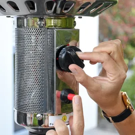 APANA 14KW Gas Heizpilz Bellamente ONE Gasheizstrahler für Terrasse Balkon Garten mit Rollen Umkippsicherung und Abschaltautomatik in anthrazit