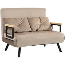 Homcom Schlafsofa, Klappbett mit Bettfunktion, Verstellbarer Rückenlehne, Hellbraun