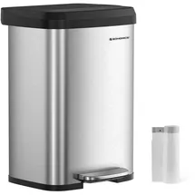 Songmics Mülleimer 50 l Silber