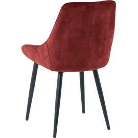 SIT Möbel SIT rot (rot, schwarz, schwarz), B:48cm H:84cm T:57cm, Metall, Polyester, Stühle, Polsterstuhl, glamouröser Bezug in Samtoptik