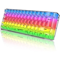 HXSJ V700T mechanische Tastatur mit 61 Tasten, 6 Hintergrundbeleuchtungseffekte | 8 Hintergrundbeleuchtungsfarben | schwebende ABS-Tastenkappen