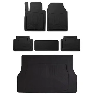 OMAC Auto-Fußmatten Kofferraumwanne Set für Toyota Corolla Antirutsch Gummi Schwarz (6 St), für Toyota Corolla Toyota Corolla, Einfache Installation,Antirutsch,Leicht zu reinigen,Leichtgewicht schwarz