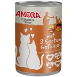 Amora Fleisch Pur 3 Sorten Geflügel 12 x 400 g