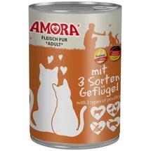 Amora Fleisch Pur 3 Sorten Geflügel 12 x 400 g