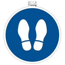 Exacompta 67024E Hinweisschild, Halt, PVC, selbstklebend und rutschfest, 35 cm - Blau
