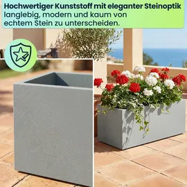 ethick Blumentopf Rechteckig 58 78 x 29 x 30 cm Beton-Grau