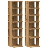 vidaXL Schuhschränke 2 Stk. Artisan-Eiche 28x27x102 cm Holzwerkstoff