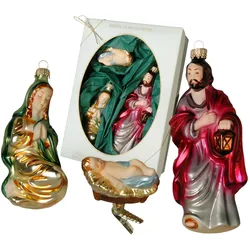 Krebs Glas Lauscha Die Heilige Familie - Baumschmuck 15cm
