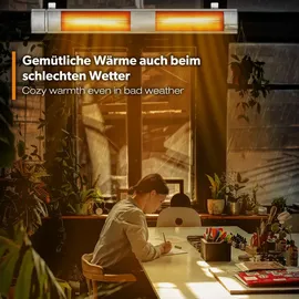 TRESKO Heizstrahler 3000W Silber mit Fernbedienung 3000 Watt