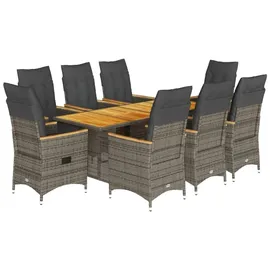 vidaXL Garten-Essgruppe 9-tlg. Grau