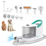 emmi-pet Grooming Kit Pro - 8in1 Hundeschermaschine | Dreifachnutzung mit Schermaschine, Kamm & Staubsauger | 8 professionellen Bürste | 3 Saugstufen für Hunde & Katzen, Krallenpflege | mit Dispaly