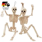 JOYIN 2 Stück Skelett Deko 61 cm Bewegliche Gelenke Halloween