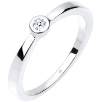 Elli DIAMORE Ring Damen Klassischer Solitär Diamant 0.03 ct. 925 Silber