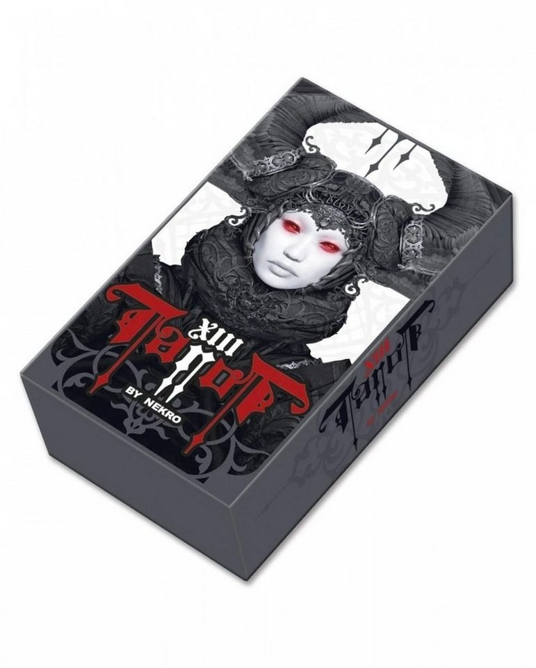 Horror-Shop Dekofigur Mystische Nekro Gothic Tarot Karten mit Anleitung rot|schwarz
