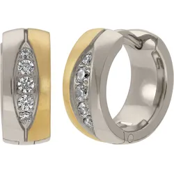Paar Creolen TITANIA "Ohrringe", silber (silbergoldfarben), Ohrringe, Damen, Titan
