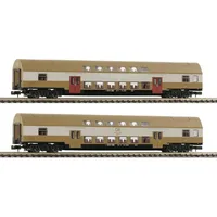 Fleischmann 6260075 N 2er-Set 2: Doppelstockwagen DBmue der DR